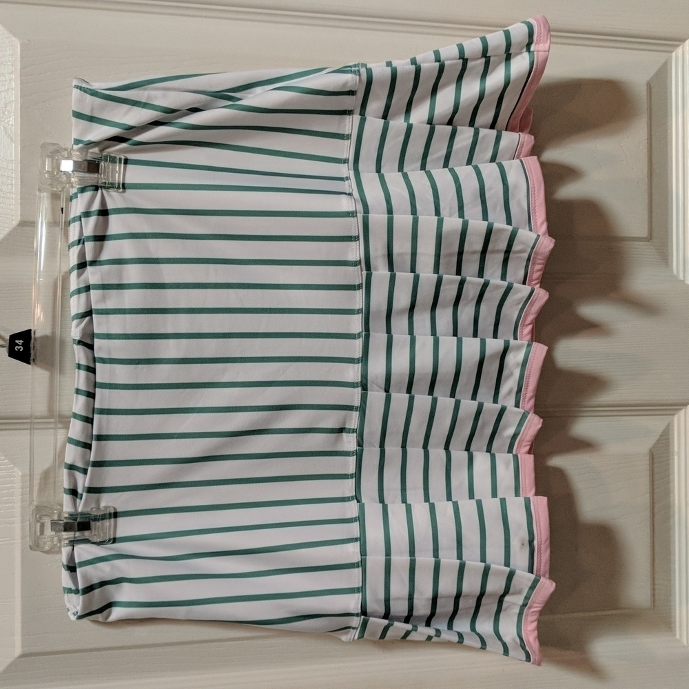 40 Lime Charleston Women's Striped Tennis Skirt Size Large